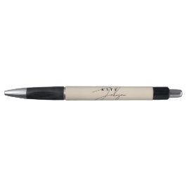 Stijlvolle neutrale beige onderschrift monogram pen