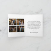 Stijlvolle neutrale foto moderne bruiloft bedankkaart (Binnen)