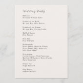 Stijlvolle neutrale moderne bruiloft programmakaart (Achterkant)