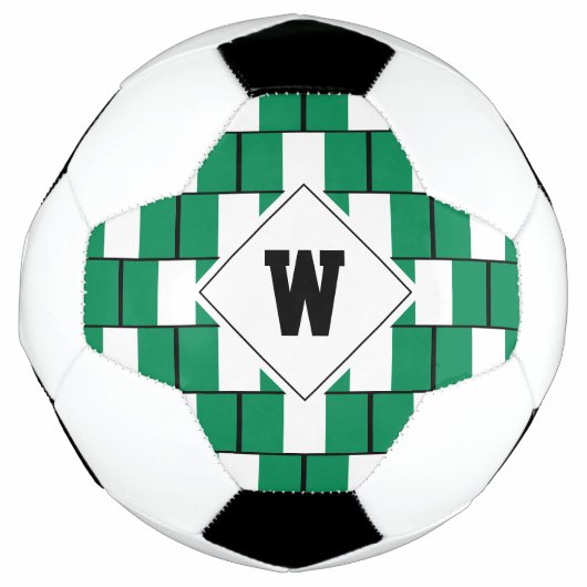 Stijlvolle NIGERIA VLAG Monogram Voetbal (Voorkant)