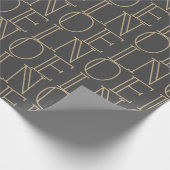 Stijlvolle NOEL Patroon Donkergrijs & goudfeestdag Cadeaupapier (Hoek)