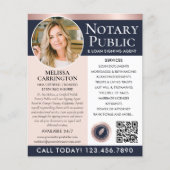 Stijlvolle notaris foto blauw roze rose goud flyer (Voorkant)