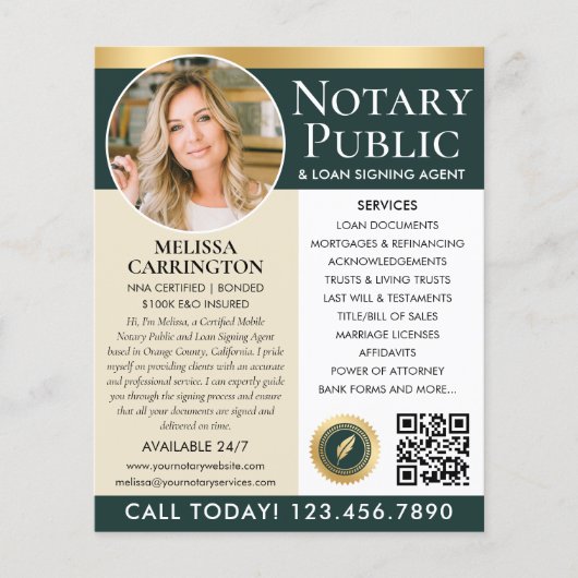 Stijlvolle notaris openbare diensten foto groen go flyer (Voorkant)