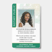 Stijlvolle Notaris Openbare Foto QR Code ID Groene Badge (Voorzijde)