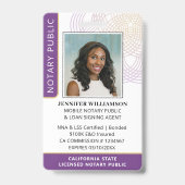 Stijlvolle Notaris Openbare Foto QR Code ID Paarse Badge (Voorzijde)