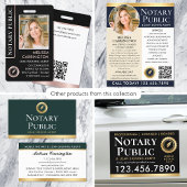 Stijlvolle Notaris Openbare Foto QR ID Blauw Roos  Badge