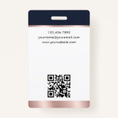 Stijlvolle Notaris Openbare Foto QR Logo Blue Roos Badge (Achterkant)