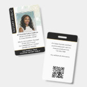 Stijlvolle Notaris Public Agent Foto QR Code ID Zw Badge (Voor- en achterkant)