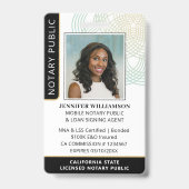 Stijlvolle Notaris Public Agent Foto QR Code ID Zw Badge (Voorzijde)