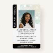 Stijlvolle Notaris Public Agent Foto QR Code ID Zw Badge (Voorkant)