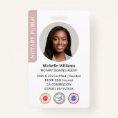Stijlvolle notaris Public Signing Agent Foto-ID Ro Badge (Voorkant)