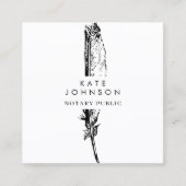 Stijlvolle Notaris Signing Agent Feather Quill Log Vierkante Visitekaartje (Voorkant)
