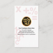 Stijlvolle nummerletters voor boekhouder visitekaartje (Achterkant)