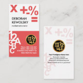 Stijlvolle nummerletters voor boekhouder visitekaartje (Voorkant / Achterkant)