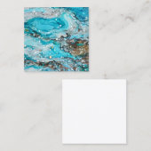 Stijlvolle oceaanscène voor acrylverf vierkante visitekaartje (Voorkant / Achterkant)