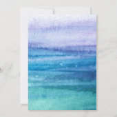 Stijlvolle Ocean Blue en Paarse Waterverf Save The Date (Achterkant)