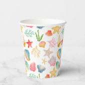 Stijlvolle Ocean Shell-Ebrate Theme Paper Cup Papieren Bekers (Achterkant)