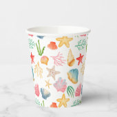 Stijlvolle Ocean Shell-Ebrate Theme Paper Cup Papieren Bekers (Links)