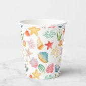 Stijlvolle Ocean Shell-Ebrate Theme Paper Cup Papieren Bekers (Voorkant)