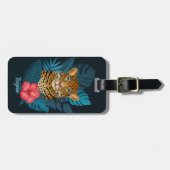 Stijlvolle Oerwoud Luipaard Bloemnaam Kinder | Bla Bagagelabel (Voorkant horizontaal)