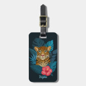 Stijlvolle Oerwoud Luipaard Bloemnaam Kinder | Bla Bagagelabel (Voorkant verticaal)