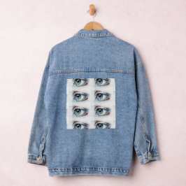 Stijlvolle Ogen Kunstwerk Jean Vrouwen Streetwear  Denim Jacket