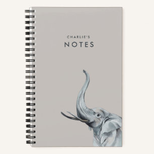 Stijlvolle olifant gepersonaliseerd notitieboek