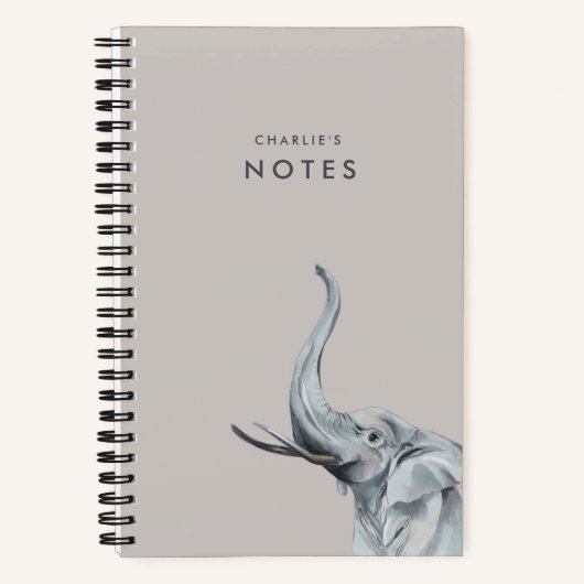 Stijlvolle olifant gepersonaliseerd notitieboek (Voorkant)