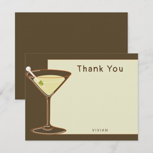 Stijlvolle Olijfgroen Modern Vrijgezellenfeest Bla Bedankkaart (Voorkant / Achterkant)