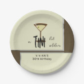 Stijlvolle olijfgroen moderne verjaardag papieren bordje (Voorkant)