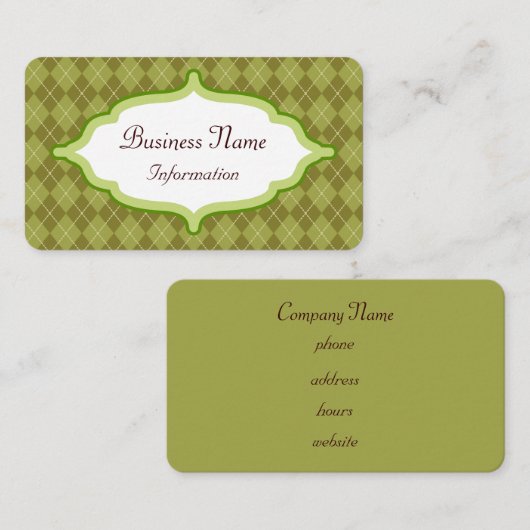Stijlvolle Olive Argyle Visitekaartje (Voorkant / Achterkant)