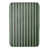 Stijlvolle  Olive Sage Groen Zwart 3D Gestreept Badmat (Voorkant Verticaal)