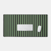 Stijlvolle Olive Sage Groen Zwart 3D Gestreept Bureaumat (Keyboard & Muis)