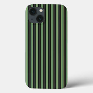 Stijlvolle  Olive Sage Groen Zwart 3D Gestreept Case-Mate iPhone Case