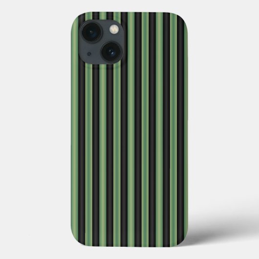 Stijlvolle  Olive Sage Groen Zwart 3D Gestreept Case-Mate iPhone Case (Achterkant)