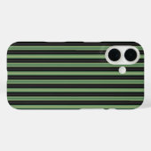 Stijlvolle  Olive Sage Groen Zwart 3D Gestreept Case-Mate iPhone Case (Achterkant (horizontaal))