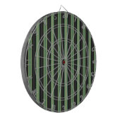Stijlvolle  Olive Sage Groen Zwart 3D Gestreept Dartbord (Voorkant Links)