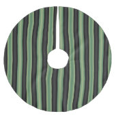 Stijlvolle  Olive Sage Groen Zwart 3D Gestreept Kerstboom Rok (Voorkant)