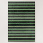Stijlvolle  Olive Sage Groen Zwart 3D Gestreept Legpuzzel (Verticaal)