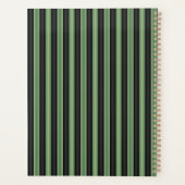 Stijlvolle  Olive Sage Groen Zwart 3D Gestreept Planner (Achterkant)