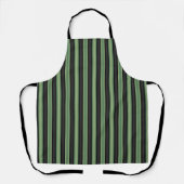 Stijlvolle Olive Sage Groen Zwart 3D Gestreept Schort (Voorkant)