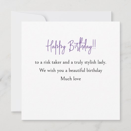 Stijlvolle oma, gelukkige verjaardag oma kaart (Achterkant)