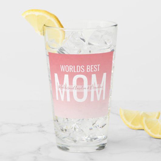 Stijlvolle Ombre Werelds Beste Moeder Glas (Voorkant ijs)