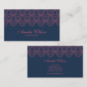 Stijlvolle Omtrek Roze en Blauw geometrisch patroo Visitekaartje (Voorkant / Achterkant)