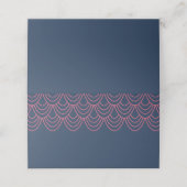 Stijlvolle Omtrek Roze en Blauw Geometrisch Plaatskaartje (Buitenkant ongevouwen)