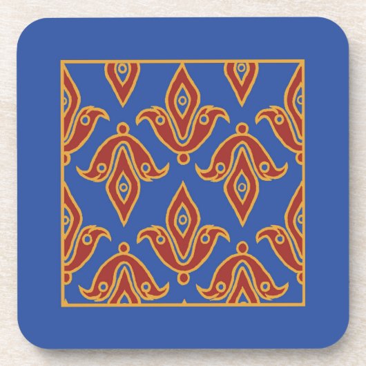 Stijlvolle Onderzetters, rood, goud, blauw Fleur d Bier Onderzetter (Voorkant)