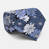 Stijlvolle, ongewone blauwe grijze poolawbloemen stropdas (Opgerold)