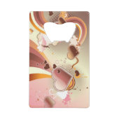 Stijlvolle ontwerpachtergrond creditkaart flessenopener (Voorkant)