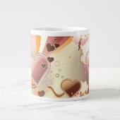 Stijlvolle ontwerpachtergrond grote koffiekop (Voorkant)