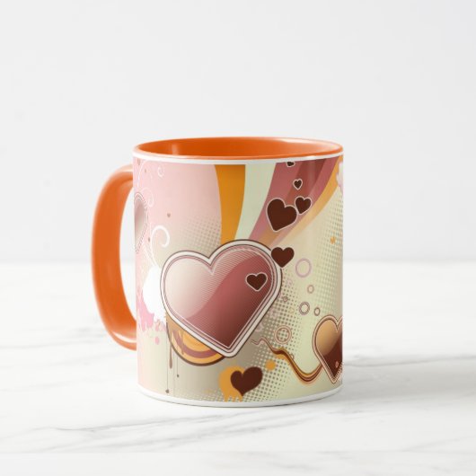 Stijlvolle ontwerpachtergrond mok (Voorkant links)